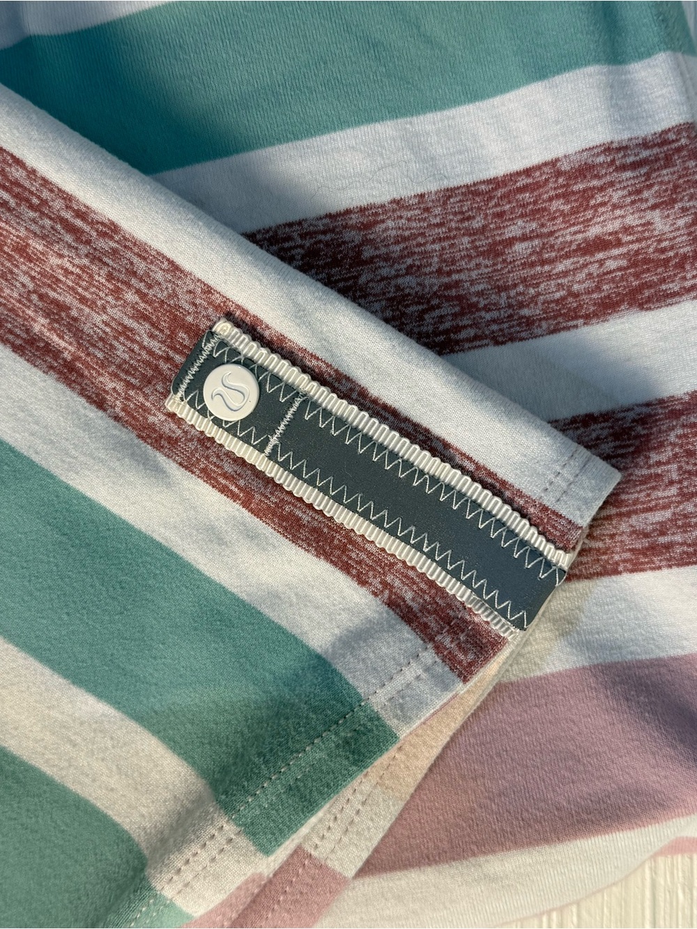 lululemon athletica Vinasa Scarf in Striped Teal, Rust, Pink & White
